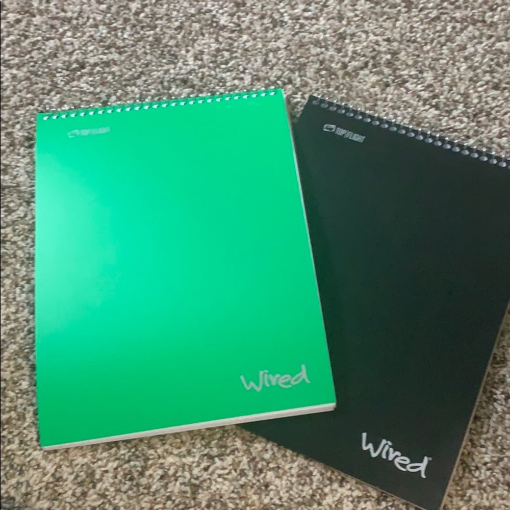 Set of 2 “wired” Top Flight spiral bound notebooks